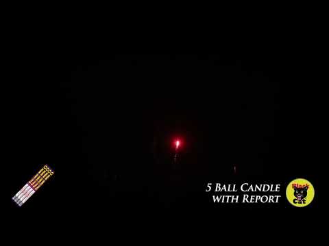 Black Cat 5 Ball Roman Candle - 4 pack